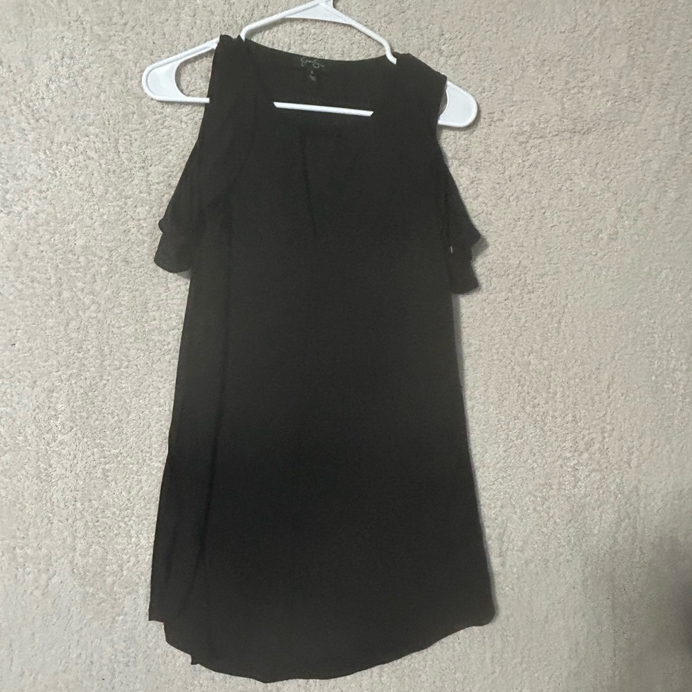 Jessica Simpson Black Cold Shoulders Cami Dress Size Small Romantic Goth